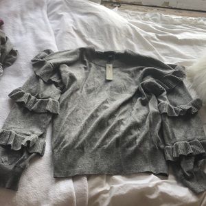 Brand new jcrew ruffle sleeve sweater